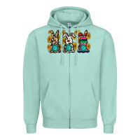 Seafoam western bunny Zipper Hoodie - MaliasSmallBusiness