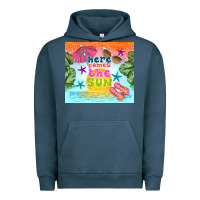 Pigment Midnight Navy here comes the sun Urban Hoodie - TumblerDesignByShophia