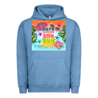 Pigment Pebble Blue here comes the sun Urban Hoodie - TumblerDesignByShophia