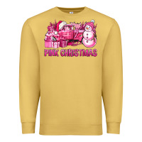 Antique Gold Pink Christmas Truck Premium Sweatshirt - BundleAndBundleShop