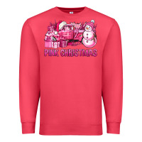Cardinal Pink Christmas Truck Premium Sweatshirt - BundleAndBundleShop
