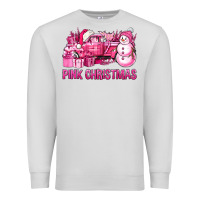 Dove Grey Pink Christmas Truck Premium Sweatshirt - BundleAndBundleShop