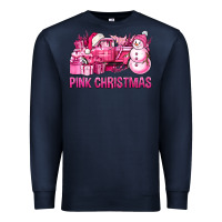 Navy Pink Christmas Truck Premium Sweatshirt - BundleAndBundleShop