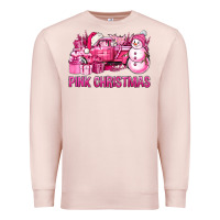 Pale Pink Pink Christmas Truck Premium Sweatshirt - BundleAndBundleShop