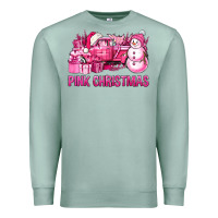 Seafoam Pink Christmas Truck Premium Sweatshirt - BundleAndBundleShop