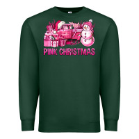 Sports Green Pink Christmas Truck Premium Sweatshirt - BundleAndBundleShop