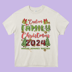 Custom Family Christmas 2024 Marking Memories Toge Heavy Core Tee Designed By Maliassmallbusiness