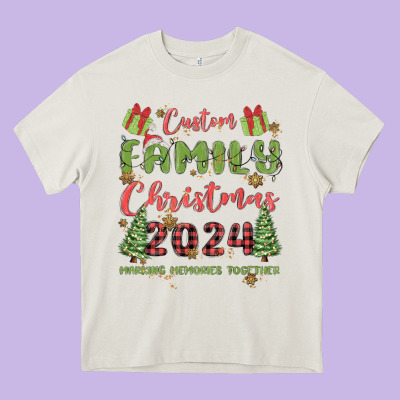 Custom Family Christmas 2024 Marking Memories Toge Heavy Core Tee Designed By Maliassmallbusiness