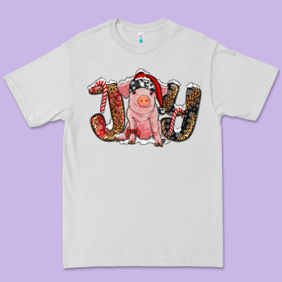 Christmas Joy With Pig Premium Tee Designed By Ranaportraitstore