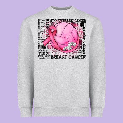 Breast Cancer Volleyball Heavyweight Sweatshirt Designed By Jahusdesignshop