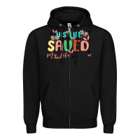 Black his life saved my life Zipper Hoodie - MaliasSmallBusiness