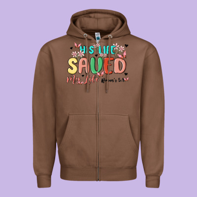 His Life Saved My Life Zipper Hoodie Designed By Maliassmallbusiness