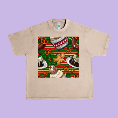 Christmas Cake Seamless Pattern Urban Heavy Tee Designed By Bundleandbundleshop