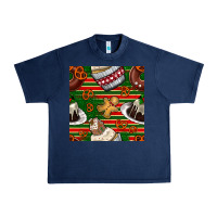 Navy christmas cake seamless pattern Urban Heavy Tee - BundleAndBundleShop