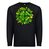 Black St. Patricks Sunflower With Clover Premium Sweatshirt - BundleAndBundleShop