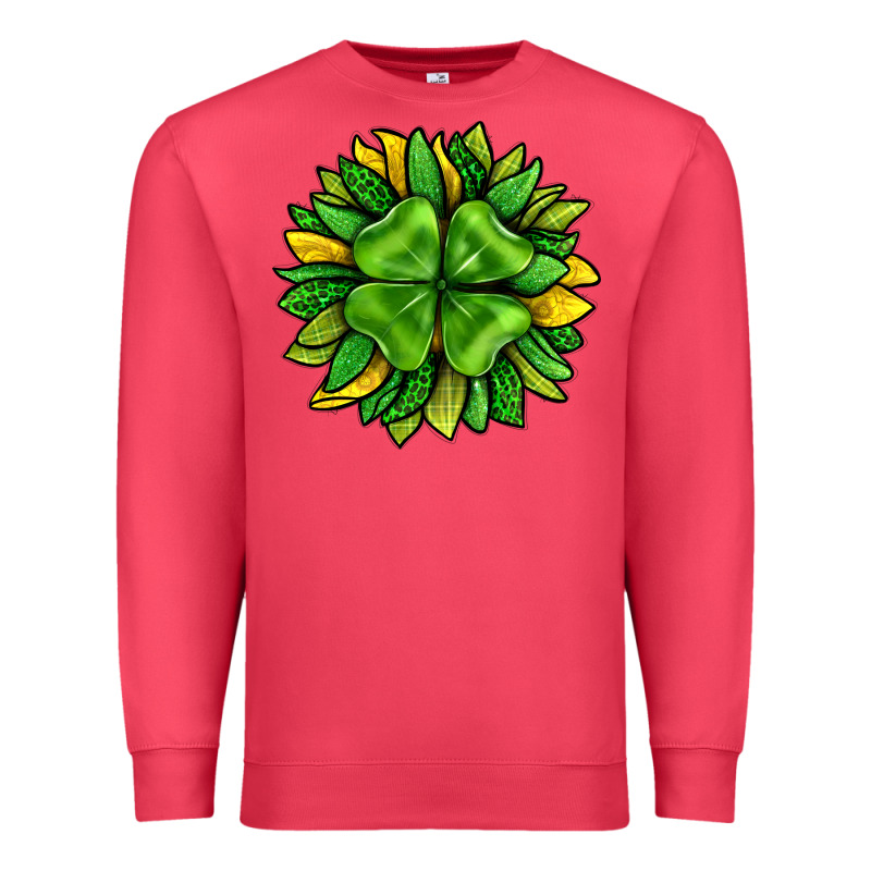 St. Patricks Sunflower With Clover Premium Sweatshirt by BundleAndBundleShop | Teevron