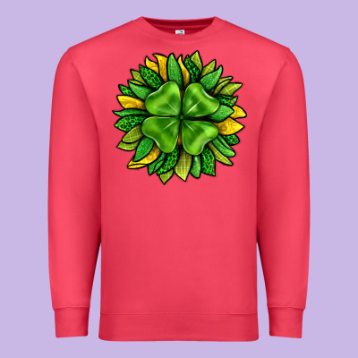 St. Patricks Sunflower With Clover Premium Sweatshirt Designed By Bundleandbundleshop
