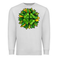 Dove Grey St. Patricks Sunflower With Clover Premium Sweatshirt - BundleAndBundleShop