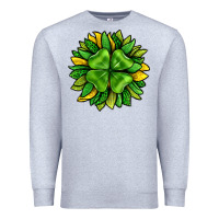 Heather Grey St. Patricks Sunflower With Clover Premium Sweatshirt - BundleAndBundleShop