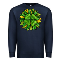 Navy St. Patricks Sunflower With Clover Premium Sweatshirt - BundleAndBundleShop