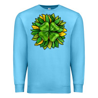 Ocean Blue St. Patricks Sunflower With Clover Premium Sweatshirt - BundleAndBundleShop