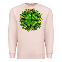 Pale Pink St. Patricks Sunflower With Clover Premium Sweatshirt - BundleAndBundleShop