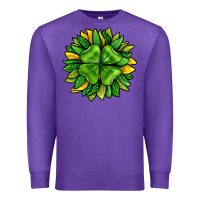 Purple St. Patricks Sunflower With Clover Premium Sweatshirt - BundleAndBundleShop