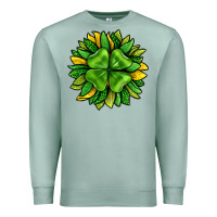 Seafoam St. Patricks Sunflower With Clover Premium Sweatshirt - BundleAndBundleShop