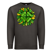 Smoke St. Patricks Sunflower With Clover Premium Sweatshirt - BundleAndBundleShop