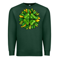 Sports Green St. Patricks Sunflower With Clover Premium Sweatshirt - BundleAndBundleShop