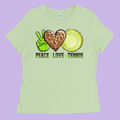 Peace Love Tennis Ladies Tee Designed By Adodesignshop