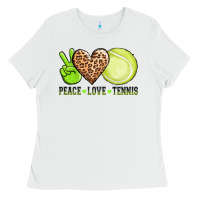 White peace love tennis Ladies Tee - AdoDesignShop