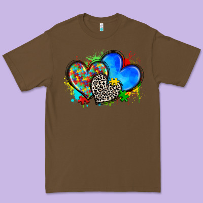 Autism Hearts Premium Tee Designed By Zillion Design Studio