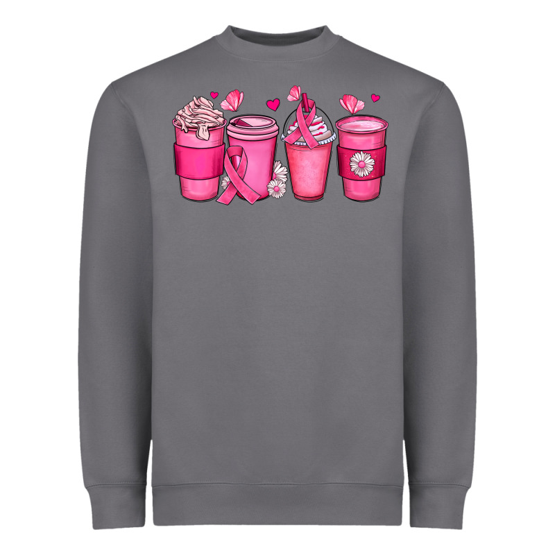 Breast Cancer Coffee Cups Heavyweight Sweatshirt by JahusDesignShop | Teevron