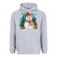 Heather Grey christmas snowman Heavyweight Hoodie - MaliasSmallBusiness