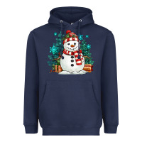 Navy christmas snowman Heavyweight Hoodie - MaliasSmallBusiness
