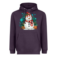 Plum christmas snowman Heavyweight Hoodie - MaliasSmallBusiness