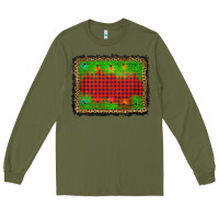 Army Green christmas lights background Long Sleeve Tee - AdoDesignShop
