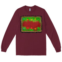 Burgundy christmas lights background Long Sleeve Tee - AdoDesignShop