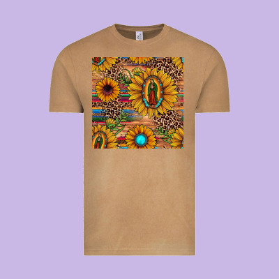 Our Lady Of Guadalupe Sunflower  Seamless Pattern Vintage Tee Designed By Jahusdesignshop