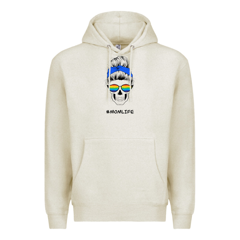 Blue Glitter Rainbow Mom Skull Premium Hoodie by Bettercallsaul | Teevron