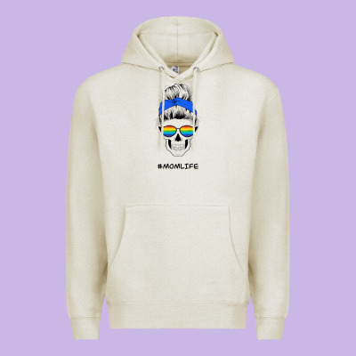 Blue Glitter Rainbow Mom Skull Premium Hoodie Designed By Bettercallsaul
