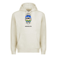 Oatmeal Heather Blue Glitter Rainbow Mom Skull Premium Hoodie - Bettercallsaul