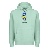 Seafoam Blue Glitter Rainbow Mom Skull Premium Hoodie - Bettercallsaul