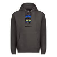 Smoke Blue Glitter Rainbow Mom Skull Premium Hoodie - Bettercallsaul