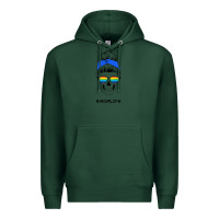 Sports Green Blue Glitter Rainbow Mom Skull Premium Hoodie - Bettercallsaul
