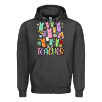 Charcoal Heather teacher bunny's Zipper Hoodie - MaliasSmallBusiness