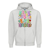 Dove Grey teacher bunny's Zipper Hoodie - MaliasSmallBusiness