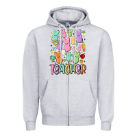 Heather Grey teacher bunny's Zipper Hoodie - MaliasSmallBusiness