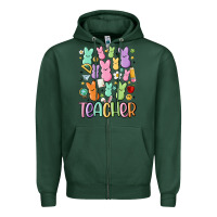 Sports Green teacher bunny's Zipper Hoodie - MaliasSmallBusiness